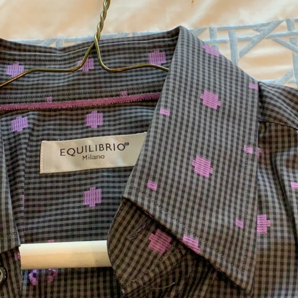 Gorgeous black/ grey/ lilac dress shirt  size small